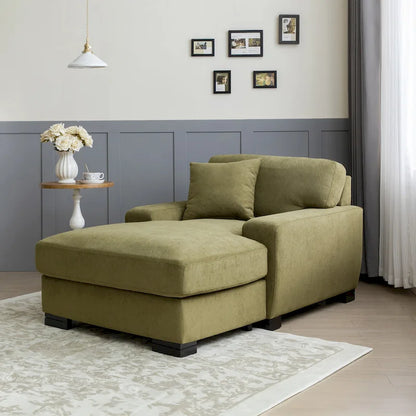 Canapé-lit méridienne surdimensionné de style moderne du milieu du siècle avec coussin