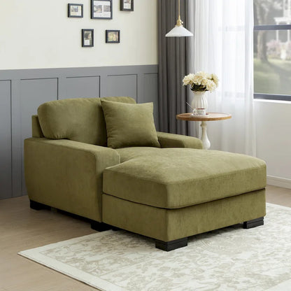 Canapé-lit méridienne surdimensionné de style moderne du milieu du siècle avec coussin