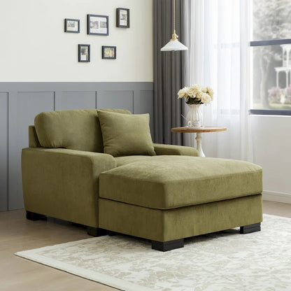Canapé-lit méridienne surdimensionné de style moderne du milieu du siècle avec coussin