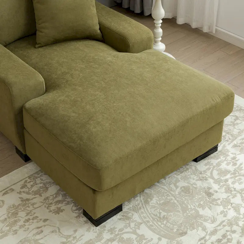 Canapé-lit méridienne surdimensionné de style moderne du milieu du siècle avec coussin