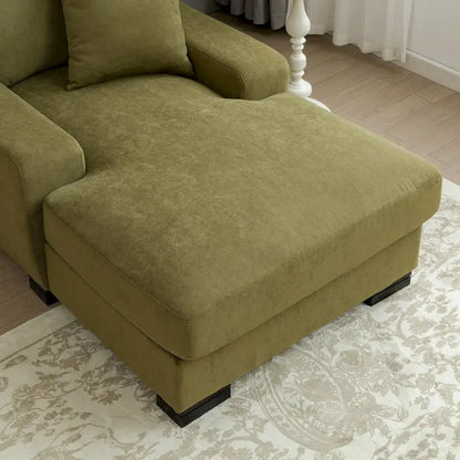 Canapé-lit méridienne surdimensionné de style moderne du milieu du siècle avec coussin