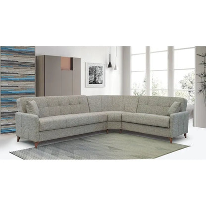 Canapé d'angle convertible en tissu Nazim