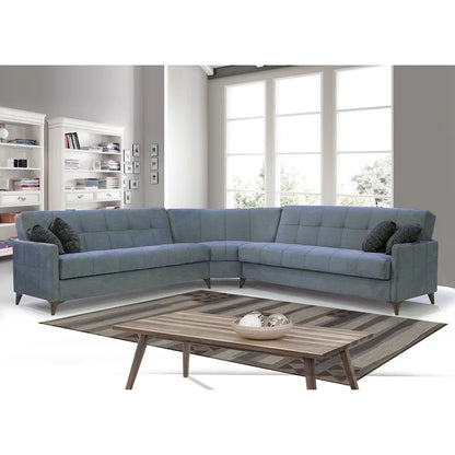 Canapé d'angle convertible en tissu Nazim