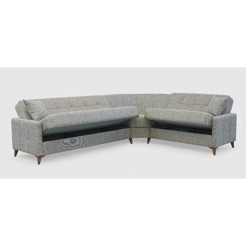 Canapé d'angle convertible en tissu Nazim
