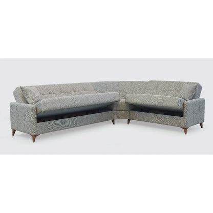 Canapé d'angle convertible en tissu Nazim