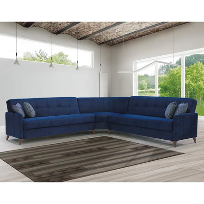 Canapé d'angle convertible en tissu Nazim