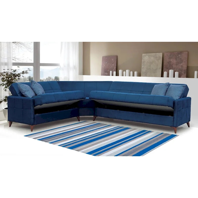 Canapé d'angle convertible en tissu Nazim