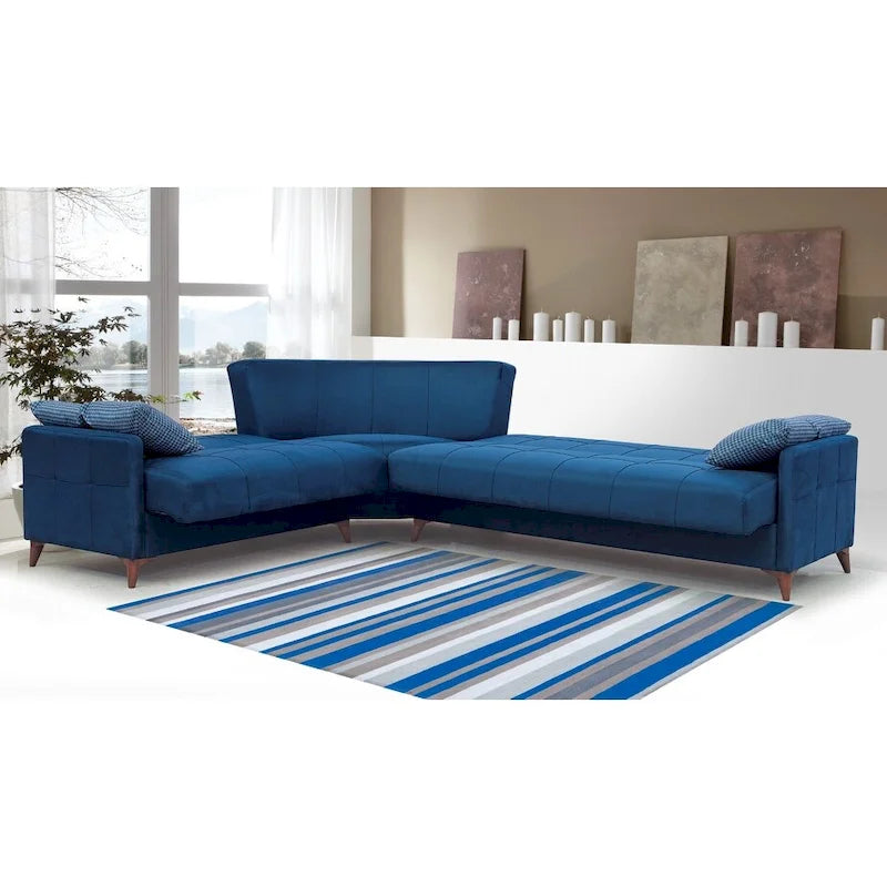 Canapé d'angle convertible en tissu Nazim