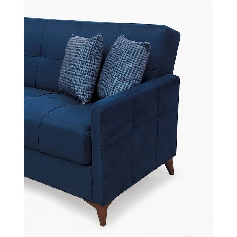 Canapé d'angle convertible en tissu Nazim