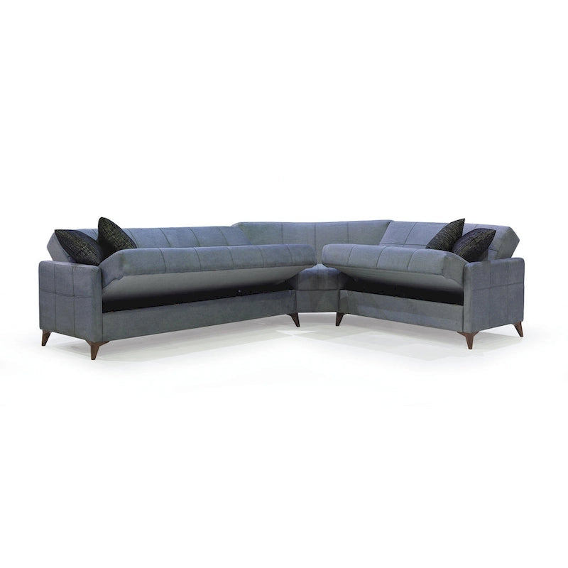 Canapé d'angle convertible en tissu Nazim