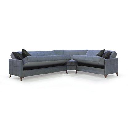 Canapé d'angle convertible en tissu Nazim