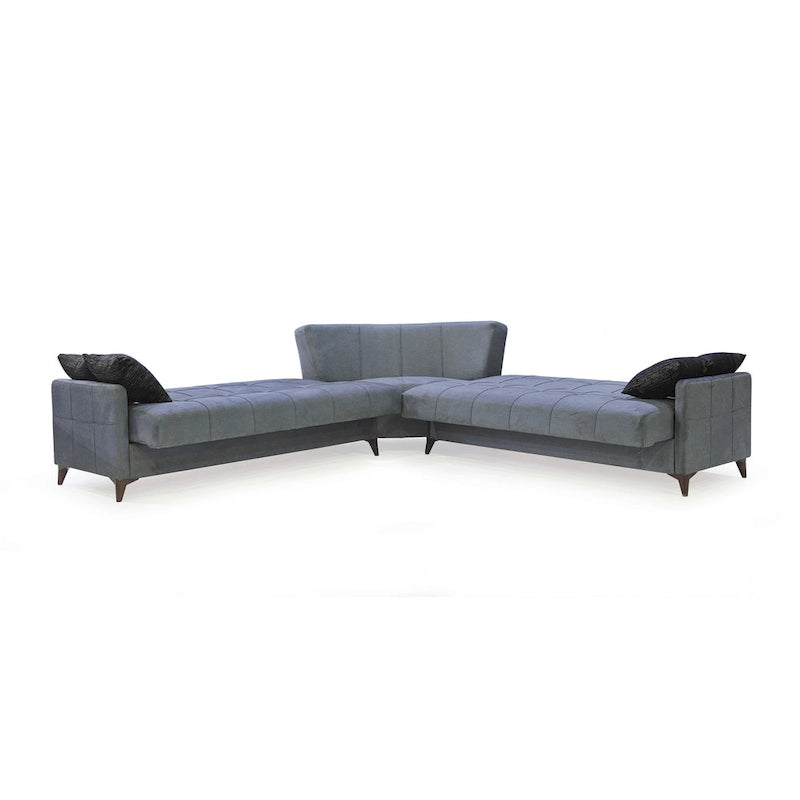Canapé d'angle convertible en tissu Nazim