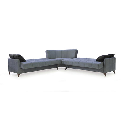 Canapé d'angle convertible en tissu Nazim