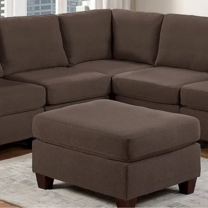 Pouf en tissu aspect lin