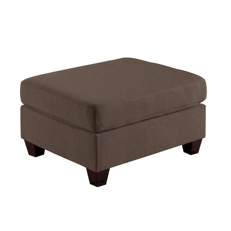 Pouf en tissu aspect lin