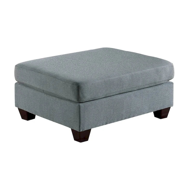 Pouf en tissu aspect lin