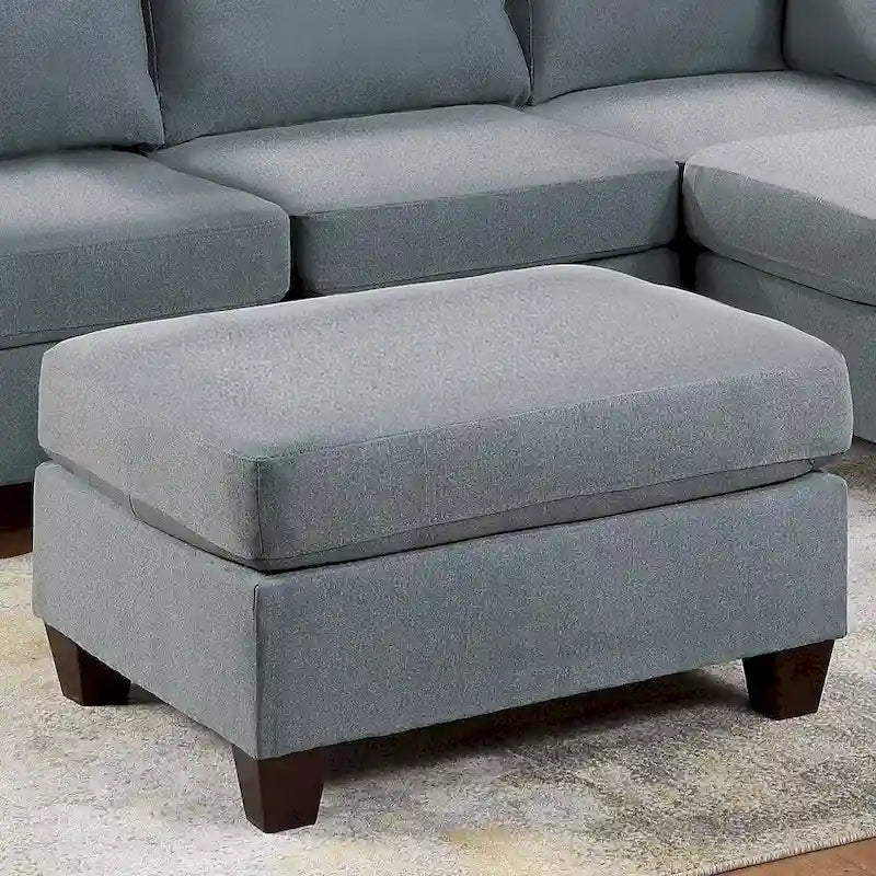 Pouf en tissu aspect lin