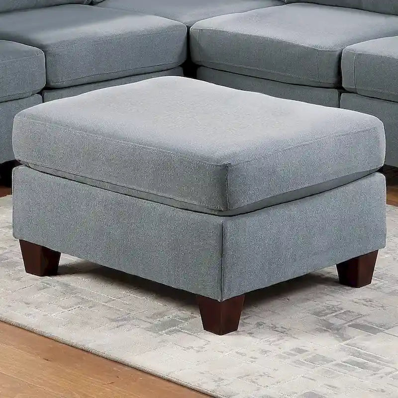 Pouf en tissu aspect lin