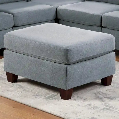 Pouf en tissu aspect lin