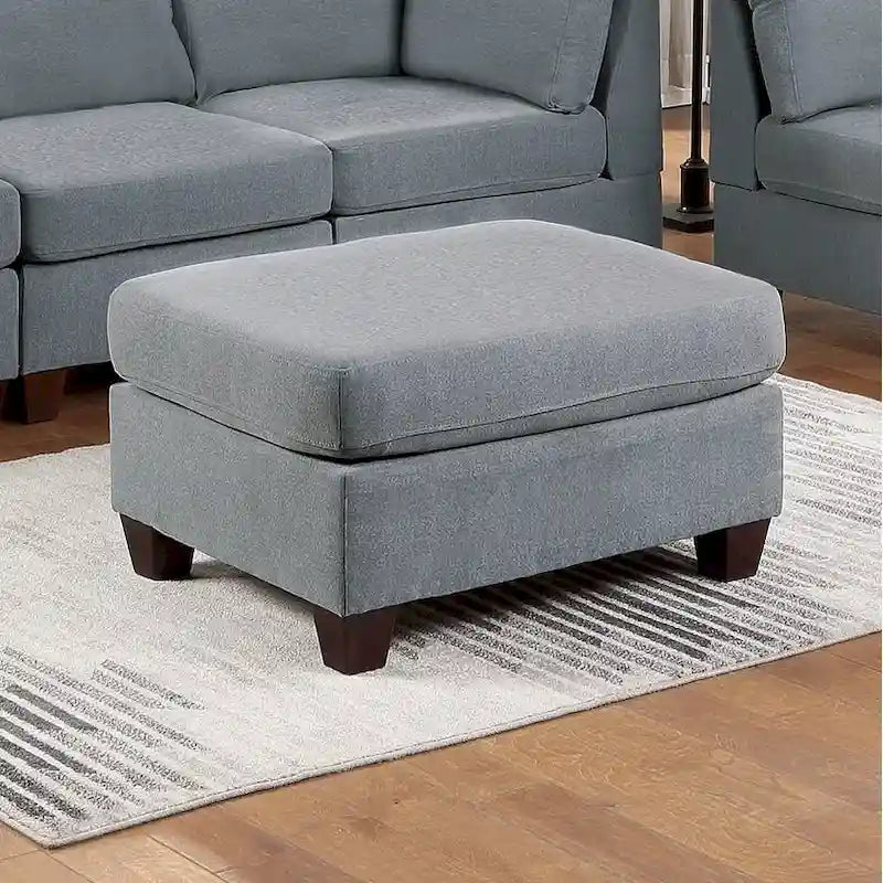 Pouf en tissu aspect lin