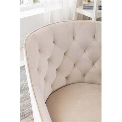 Chaise de bureau moderne en velours, réglable en hauteur, dossier mi-haut, pieds argentés.