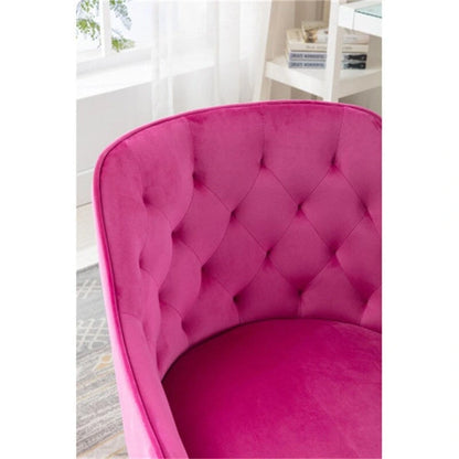 Chaise de bureau moderne en velours, réglable en hauteur, dossier mi-haut, pieds argentés.