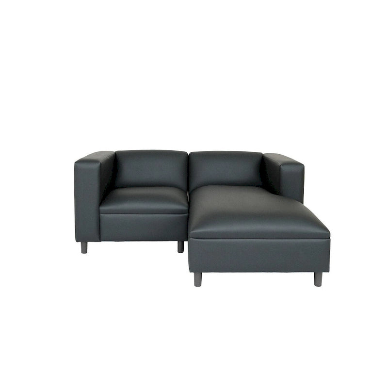 Canapé d'angle Coast to Coast Sofas style Mid-Century Modern, revêtement en similicuir, structure en bois massif, capitonné
