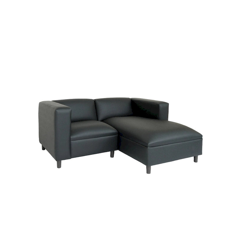 Canapé d'angle Coast to Coast Sofas style Mid-Century Modern, revêtement en similicuir, structure en bois massif, capitonné