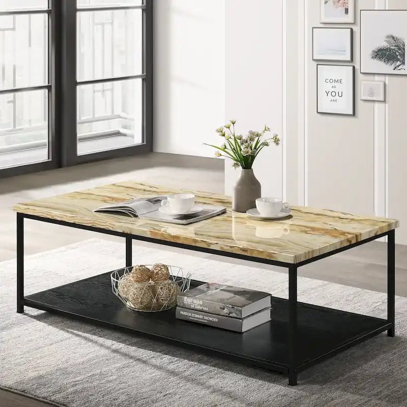 Table basse contemporaine Vandy en bois à une étagère de 47 pouces par Furniture of America