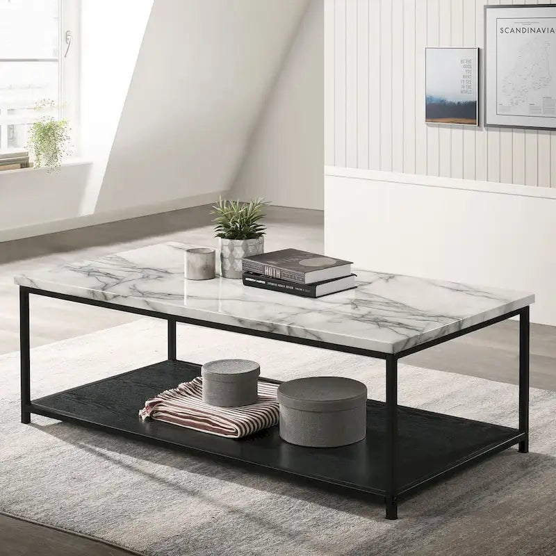 Table basse contemporaine Vandy en bois à une étagère de 47 pouces par Furniture of America