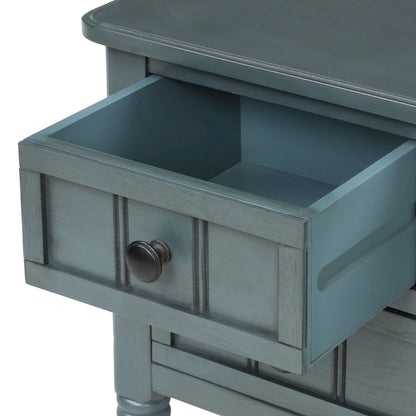 Console étroite, table d'appoint fine avec trois tiroirs de rangement et une étagère inférieure - 60,2 cm (L) x 33 cm (l) x 79 cm (H)
