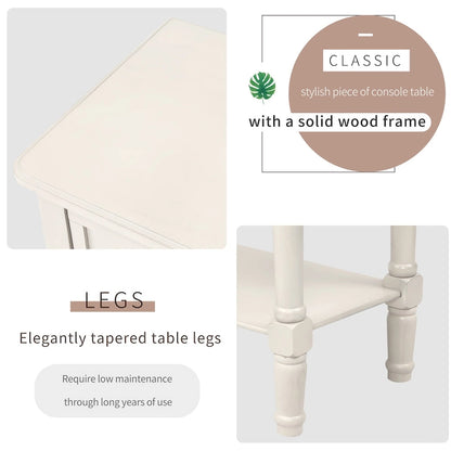 Console étroite, table d'appoint fine avec trois tiroirs de rangement et une étagère inférieure - 60,2 cm (L) x 33 cm (l) x 79 cm (H)