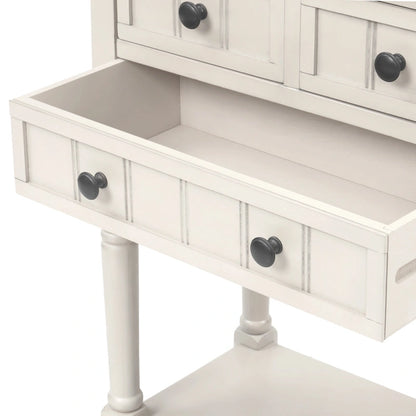 Console étroite, table d'appoint fine avec trois tiroirs de rangement et une étagère inférieure - 60,2 cm (L) x 33 cm (l) x 79 cm (H)