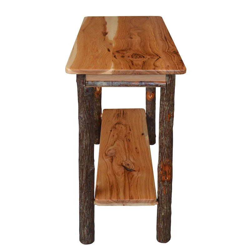 Table console en rondins de noyer