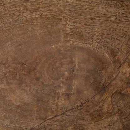 Table d'appoint/de chevet Maddox en bois massif brun moyen avec structure en métal noir, en forme de C