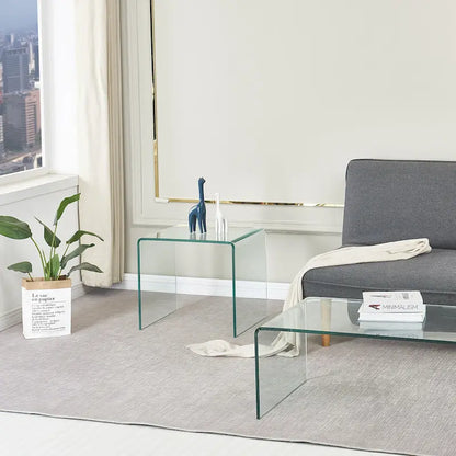 Console en verre, Console en verre trempé transparent
