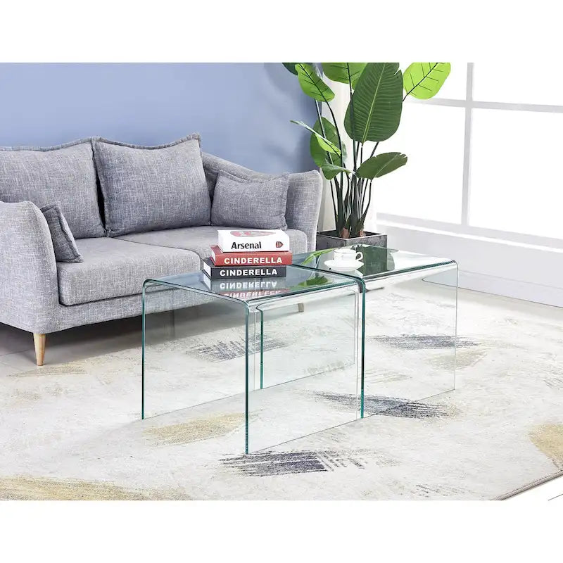 Console en verre, Console en verre trempé transparent
