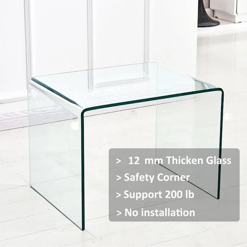Console en verre, Console en verre trempé transparent