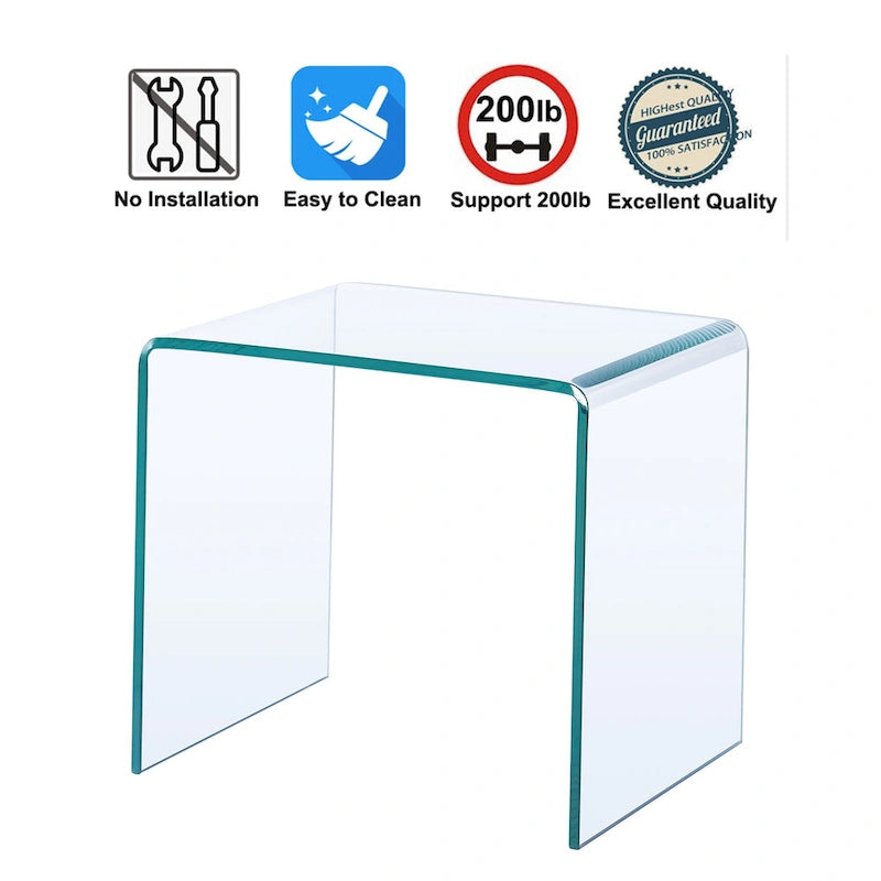 Console en verre, Console en verre trempé transparent