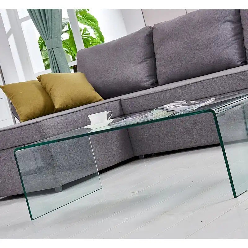 Console en verre, Console en verre trempé transparent