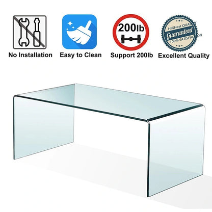 Console en verre, Console en verre trempé transparent