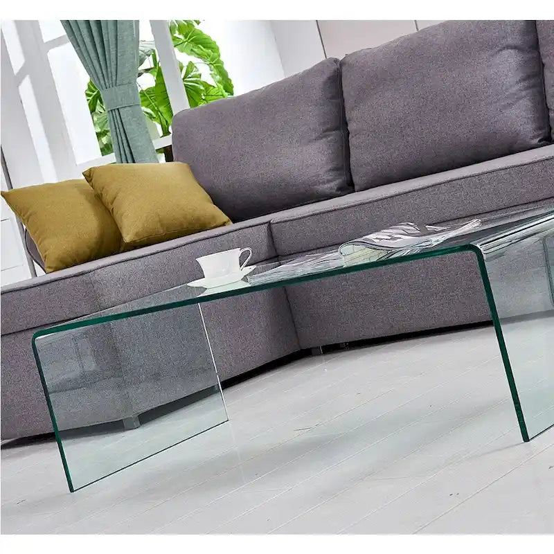 Console en verre, Console en verre trempé transparent