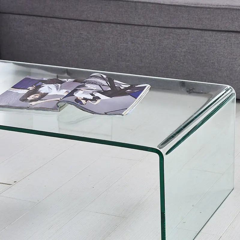 Console en verre, Console en verre trempé transparent