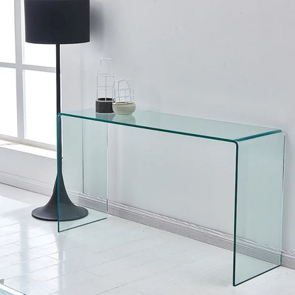 Console en verre, Console en verre trempé transparent