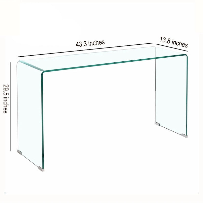 Console en verre, Console en verre trempé transparent