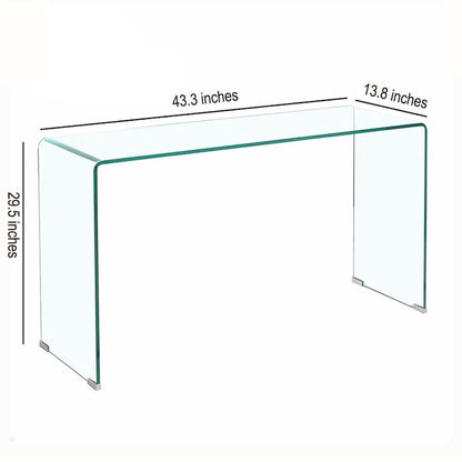 Console en verre, Console en verre trempé transparent