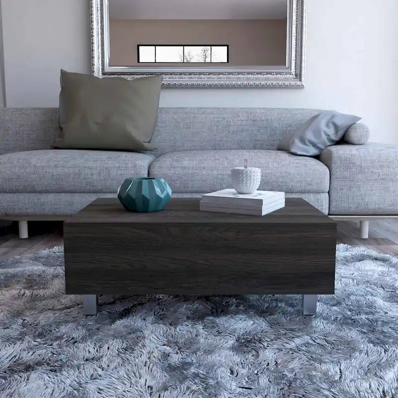 Table basse relevable Boston de FM Furniture avec compartiment de rangement dissimulé