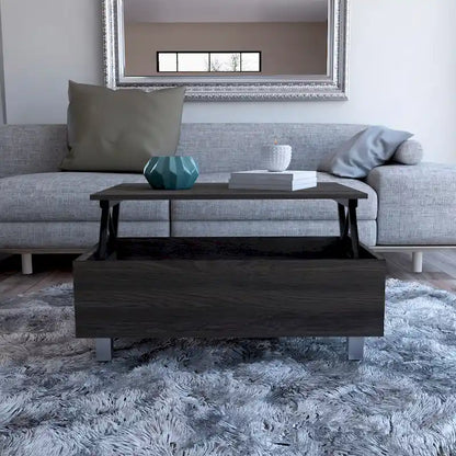 Table basse relevable Boston de FM Furniture avec compartiment de rangement dissimulé