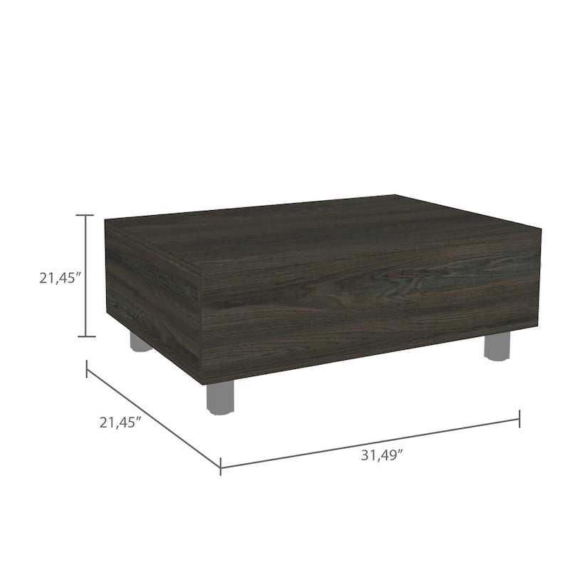 Table basse relevable Boston de FM Furniture avec compartiment de rangement dissimulé