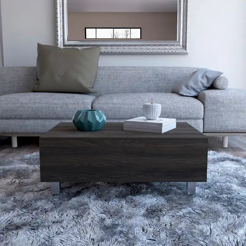 Table basse relevable Boston de FM Furniture avec compartiment de rangement dissimulé